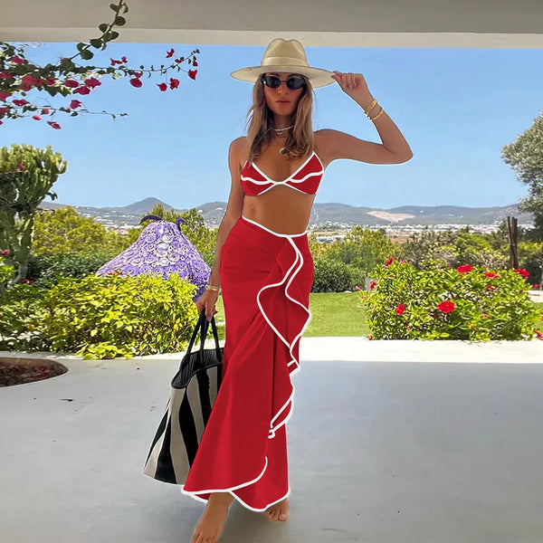 Ruffle Skirt Resort Three Piece