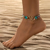 Double Heart Charm Anklet