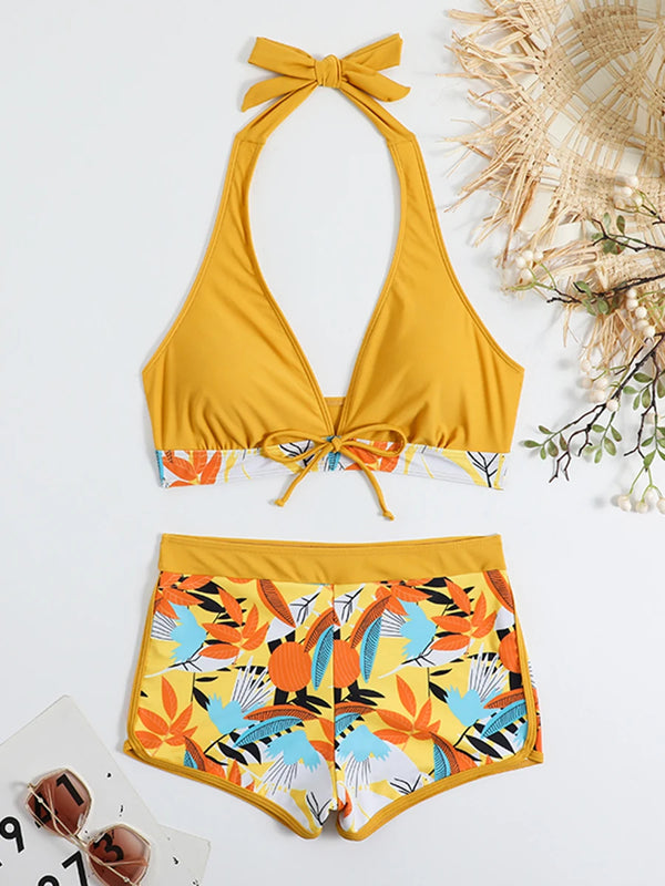 Halter Bikini & Shorts Set