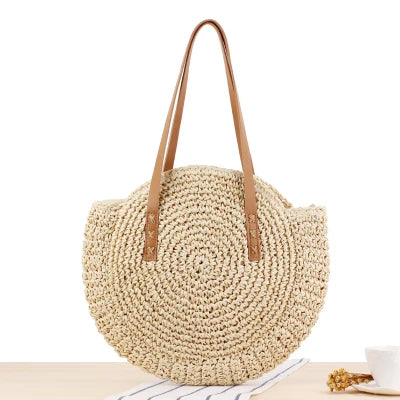Vintage Straw Tote Handbag