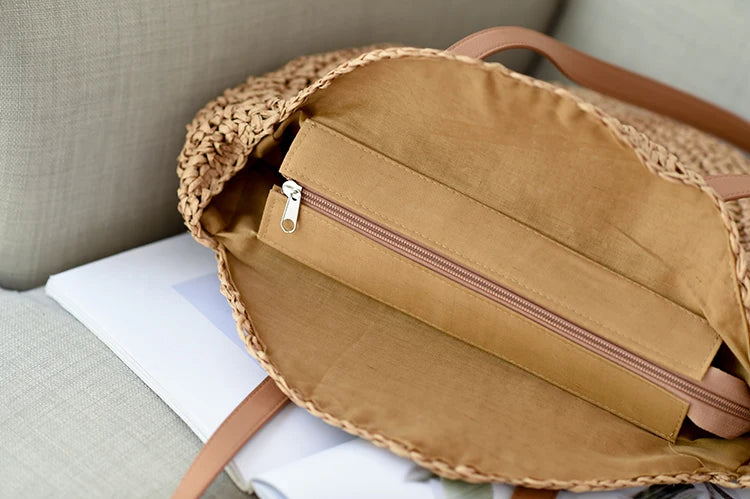 Vintage Straw Tote Handbag