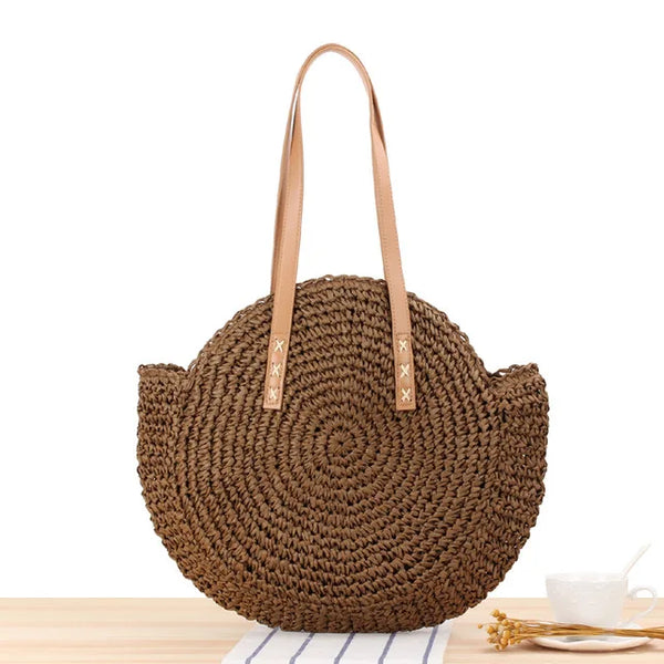 Vintage Straw Tote Handbag